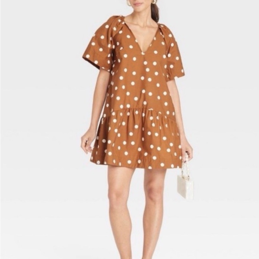 a new day Brown Polka Dot Mini Dress